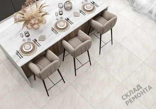 Фото Керамогранит матовый Alma Ceramica Риалто GFU04RLT08R молочный 600*600*9 – купить в Воронеже: цена, описание, фото. Интернет-магазин 2
