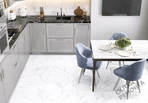 Фото Керамогранит лаппатированный Alma Ceramica Невада GFU6060NVD07L белый 600*600*9 – купить в Воронеже: цена, описание, фото. Интернет-магазин 5