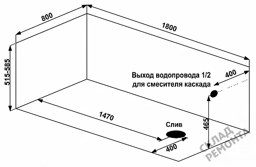Фото Ванна акриловая Bas Титан-PRO 180*80  купить в Воронеже: цена, описание, фото. Интернет-магазин 7