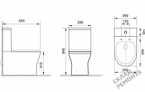 Фото Унитаз напольный Aquanet Roll-C 210764 безободковый купить в Воронеже: цена, описание, фото. Интернет-магазин 5